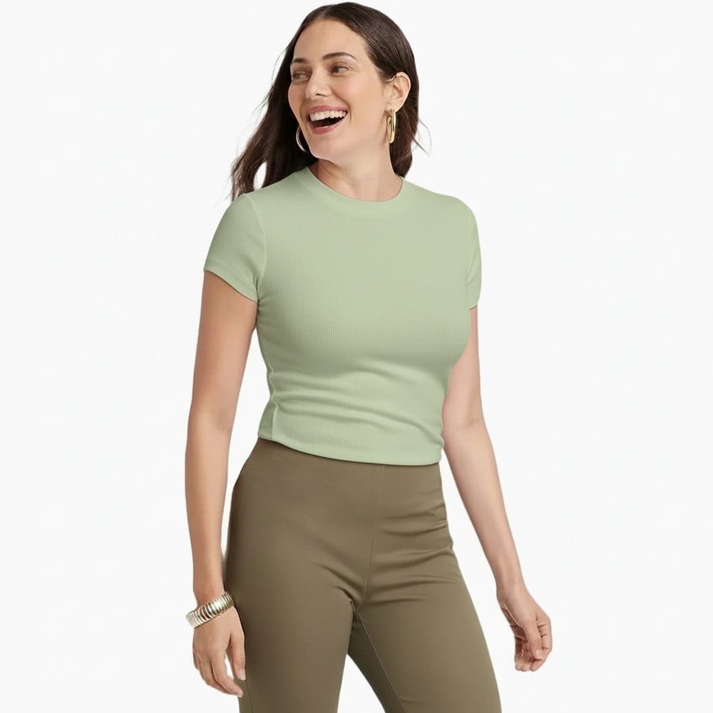 A New Day Light Green Crop Top